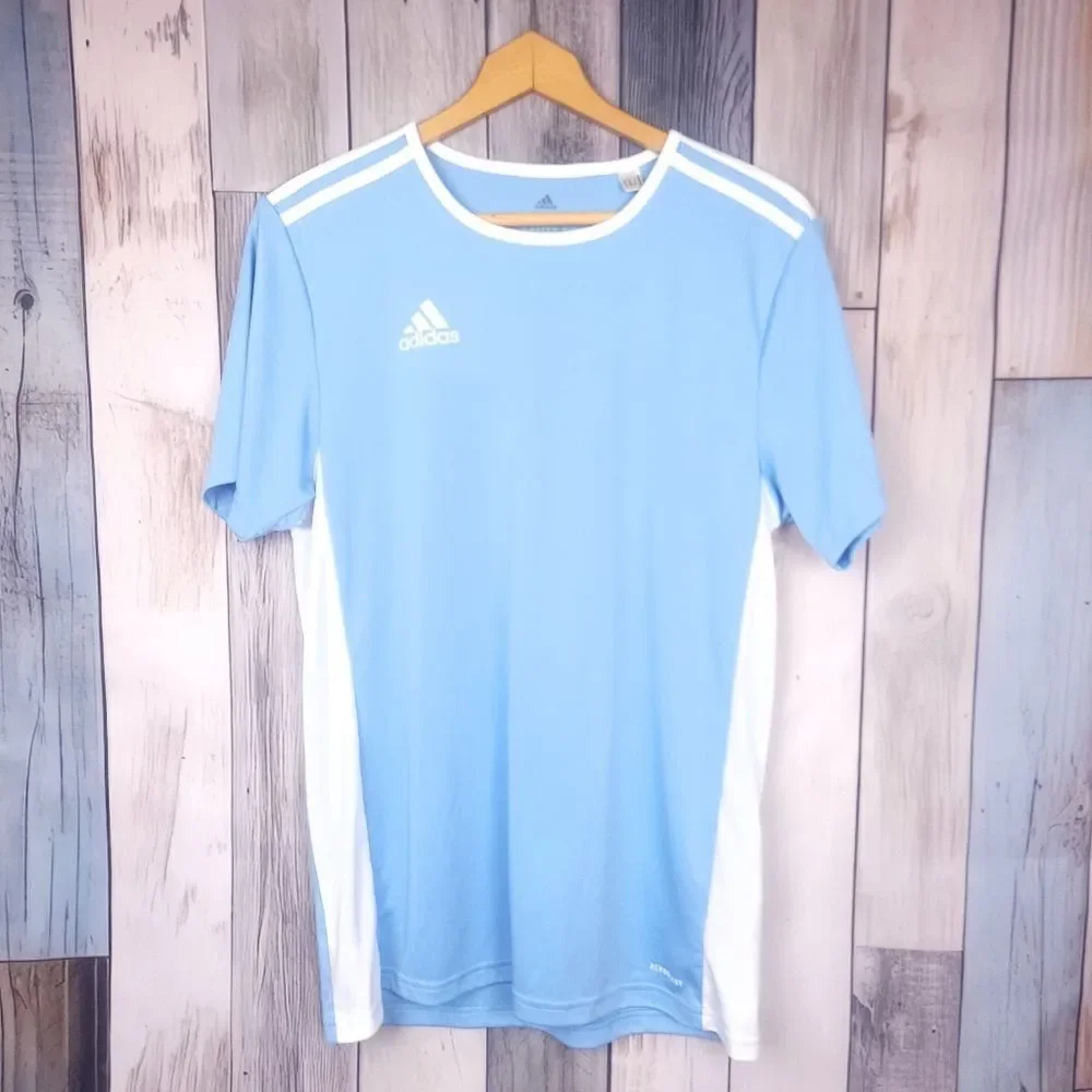 Adidas Aeroready Blue White Short Sleeve T-shirt Size Medium